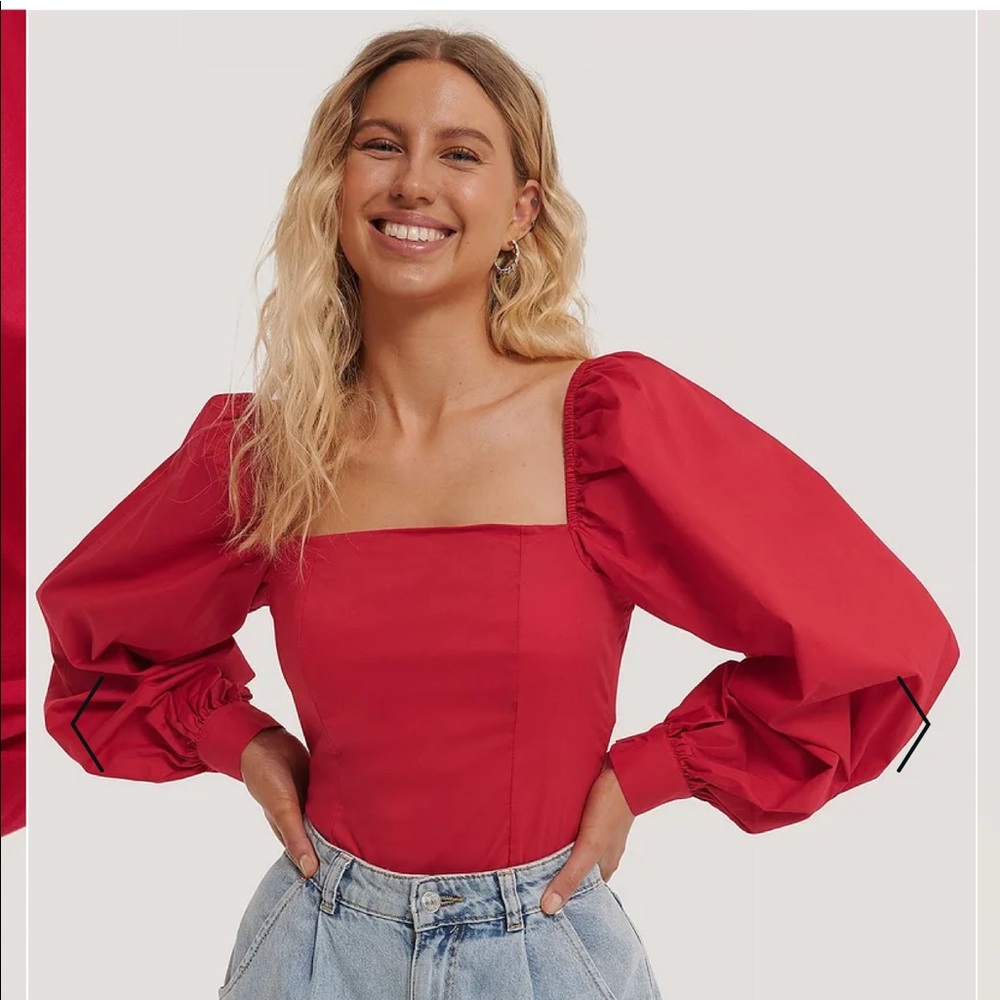 Red Long Sleeve Top size 36